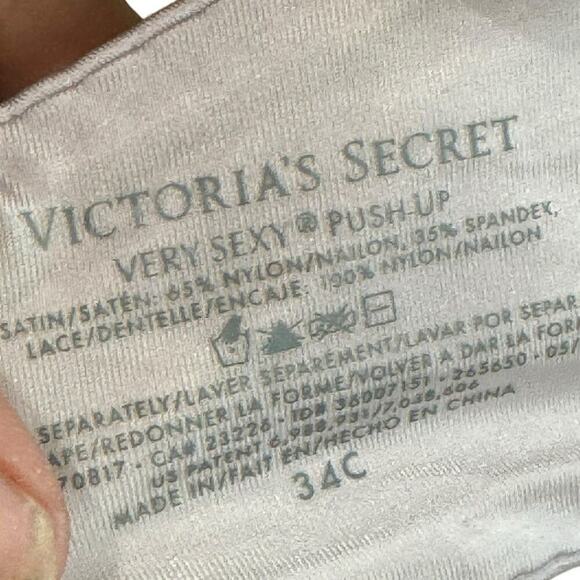 VICTORIA’S SECRET Very sexy push up bra gray stain with black lace size 34C - Picture 3 of 5